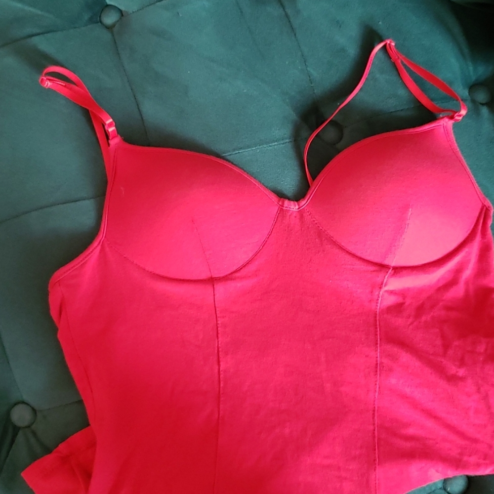Red top with built in bra